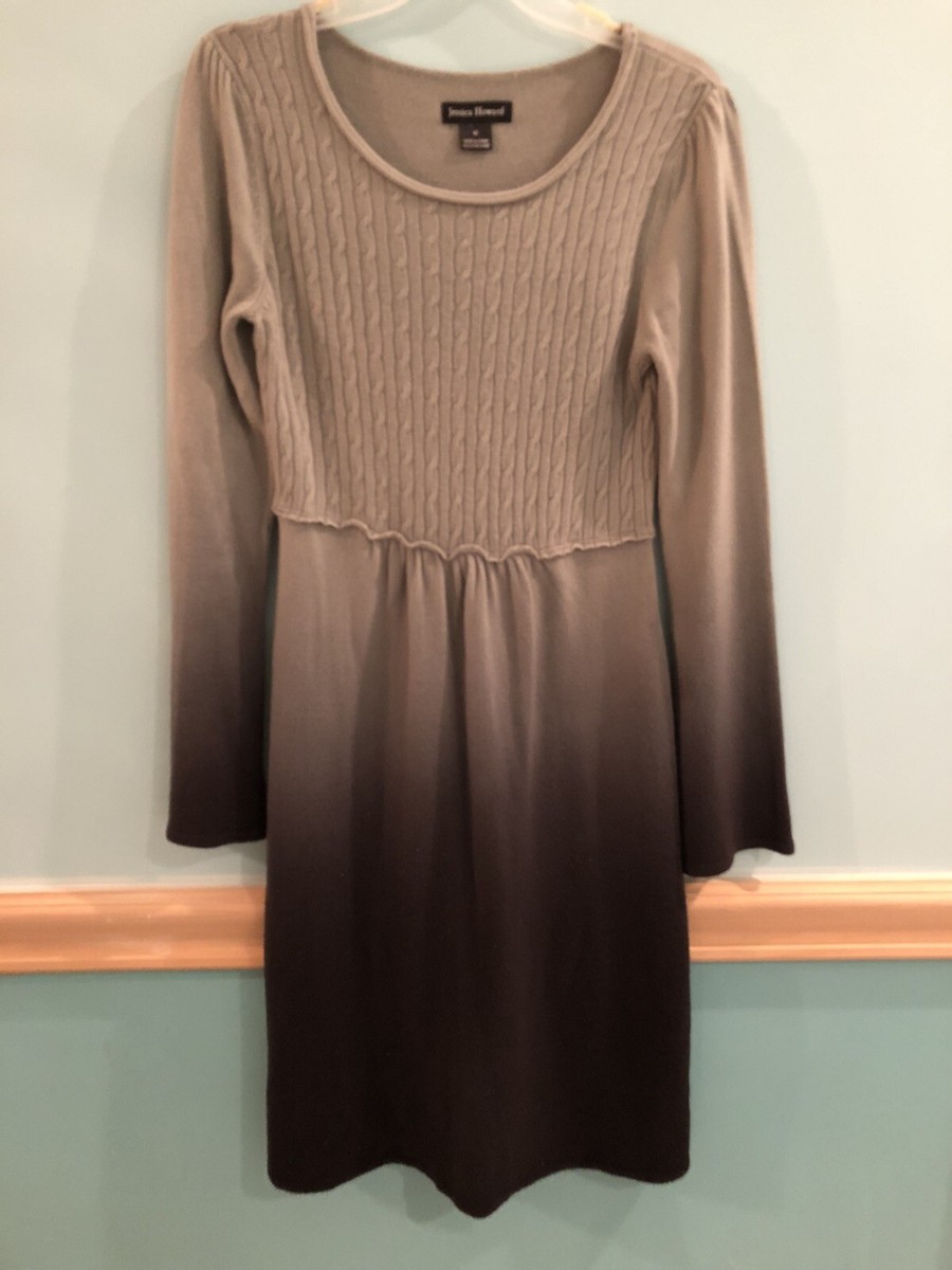 Jessica Howard Grey Fit & Flare Sweater Dress Size M | eBay