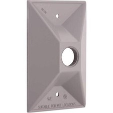 HUBBELL ELECTRIC 5186-0 Electrical Wp Lamp Holder Cover, 2.88 W x 4.63"D, Gray