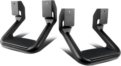 SSTEP-BK Pair Black Aluminum Side Hoop Steps Compatible With Most Pickups New