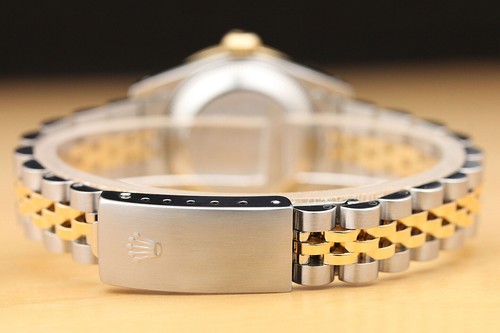 Donna Rolex Datejust Fabbrica Diamante Bicolore 18K Oro Giallo Acciaio Orologio - Foto 6 di 7