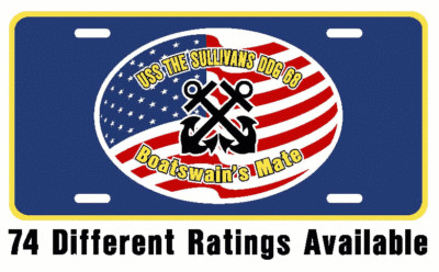 USS THE SULLIVANS DDG 68 Rating License Plate U S Navy USN Military PO3