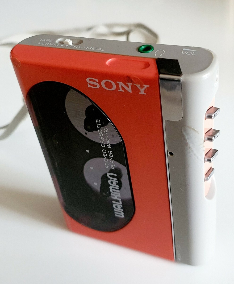 Pink/Red Sony WM-50 Walkman Fully working Collectable model in