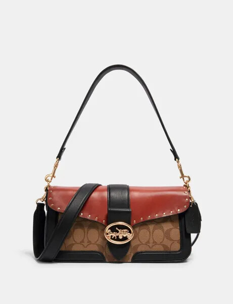 Coach Georgie Shoulder Bag in Colorblock Signature Canvas With