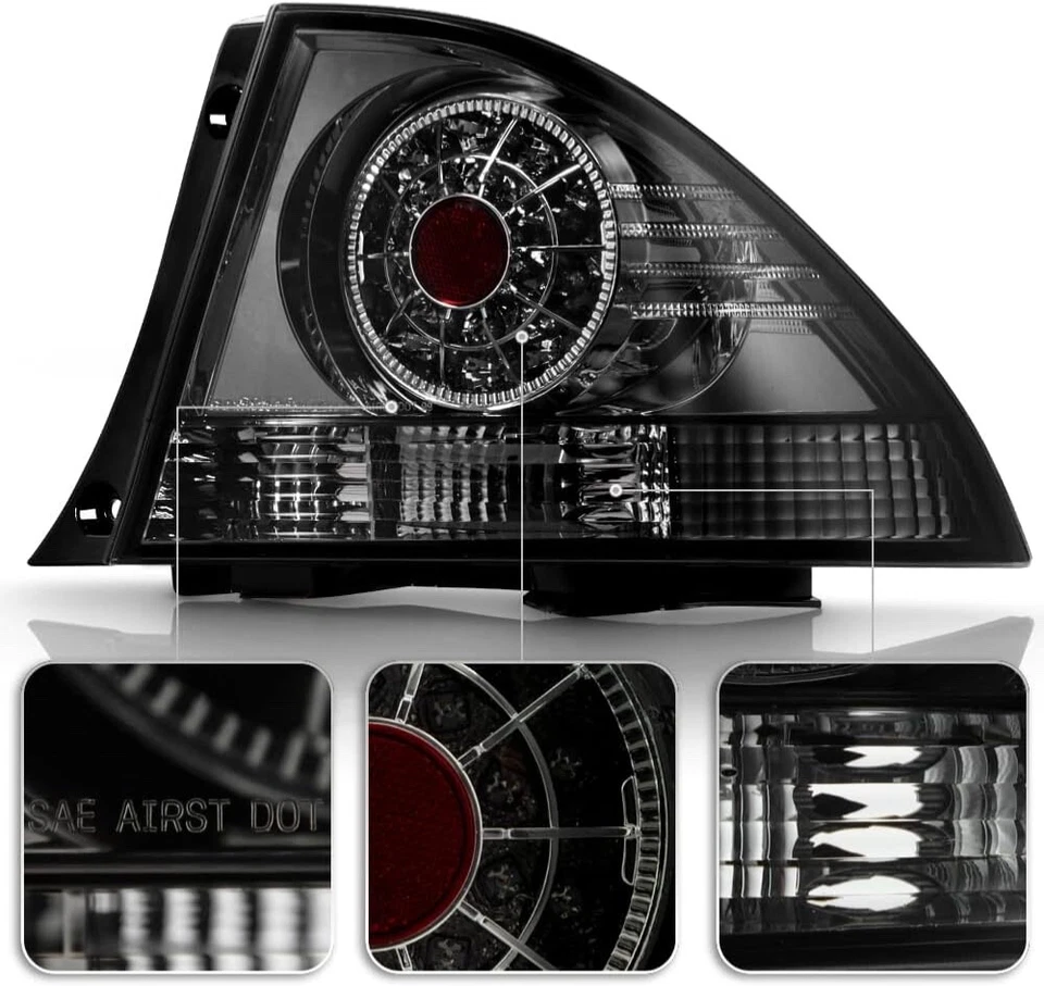 2001-2005 Smoke LED Tail Lights Brake Lamps Set Pair for Lexus IS300 Left+Right - Image 3 of 4