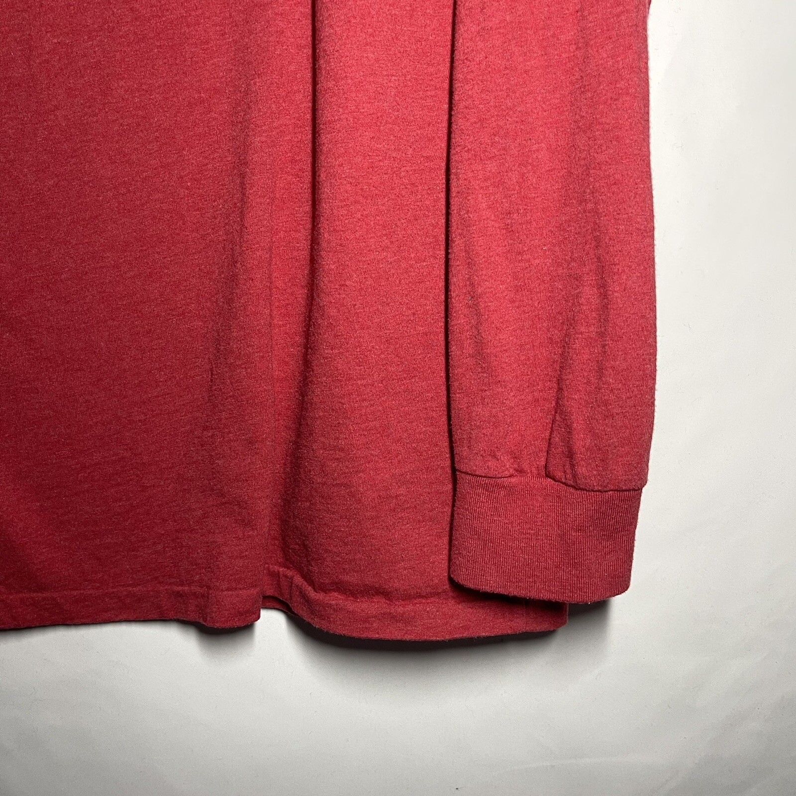 Polo Ralph Lauren camicia uomo taglia grande rossa manica lunga polsini logo pony cotone