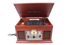 Victrola VTA-200B 6-in-1 Nostalgic Bluetooth Turntable Record Player CD Cassette