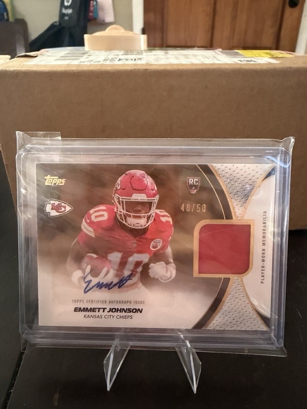 2026 Topps NFL Emmett Johnson RPA Auto 48/50 