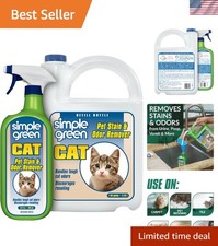 Cat Stain  Odor Remover - Enzyme Cleaner for Cat Urine, Feces, Blood, Vomit ...