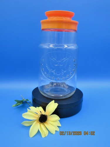Vintage 1976 Maxwell House Coffee Jar Anchor Hocking Glass Canister 8" Tall