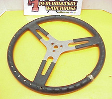 Sweet Black 3 Spoke Flat Steering Wheel 16 O.d.