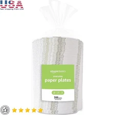 300 Disposable Paper Plates Round 8.62 Inch Microwave Safe Soak Proof Party New