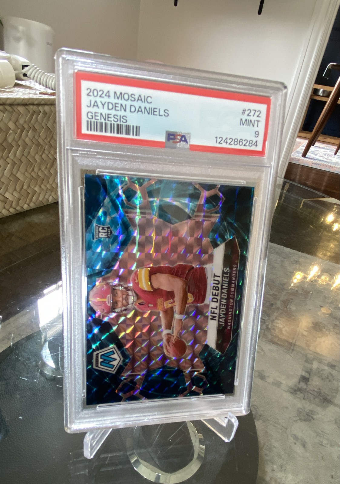 2024 Panini Mosaic - NFL Debut Jayden Daniels #272 Genesis Prizm (RC) PSA 9