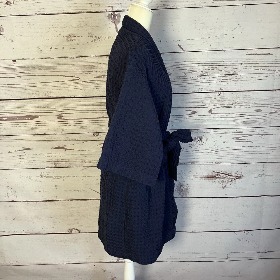 Bata Nordstrom para mujer talla mediana azul marino texturizada corbata corta cintura Foto 4 de 4