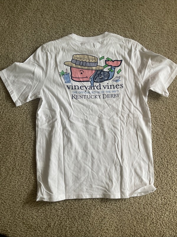 VINEYARD VINES 145th "Kentucky Derby" White Kids Graphic T- Shirt Sz L