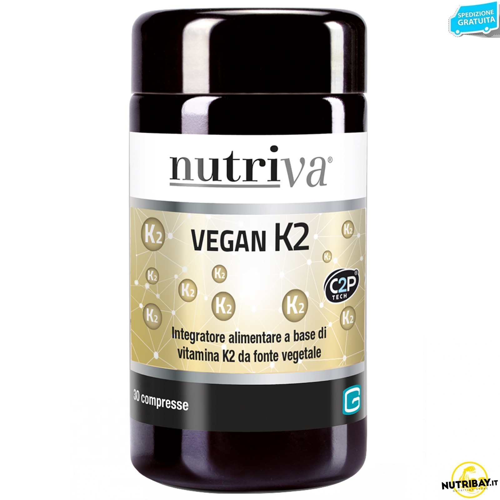 Nutriva Vegan K2 - 30 cpr Vitamina K2 vegana