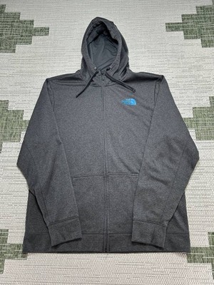 The North Face Hoodie Mens Xl Blue Gray Full Zip Fleece 