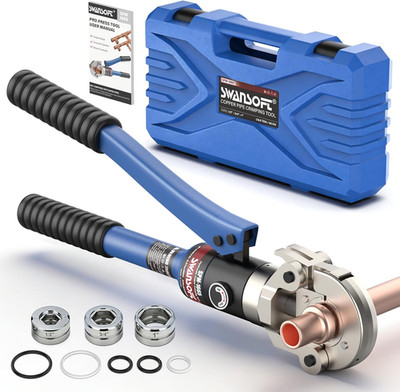 Hydraulic Copper Pipe Crimping Tool with 1/2'', 3/4'', 1'' Dies   Compact Pro Press