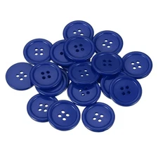 22 Pcs Resin Round Buttons for Craft, 4 Holes Sewing Snaps, Dark Blue (25mm)