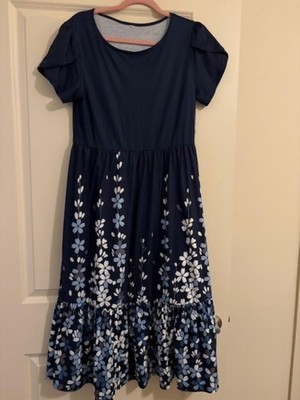 Zeagoo Women's Summer Midi A Line Dress Flowy Tiered Navy Size Med Mothers  Day | eBay