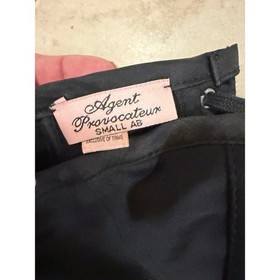 Agent Provocateur Black Satin Corset Bustier Steampunk Goth Lingerie Small AB