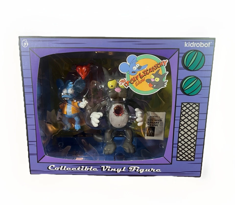 The Simpsons Itchy & Scratchy Collectable Vinyl Action Figures Kidrobot New NIB - Image 2 of 4