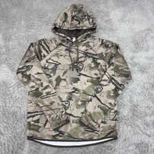 Under Armour Hoodie Mens Medium Green Camo ColdGear Fleece Pullover Hunting