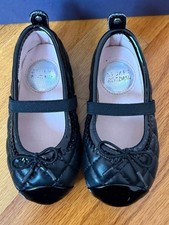STUART WEITZMAN Infant Toddler Girl's Black Quilted Chippy 2 Ballet Flats Size 6