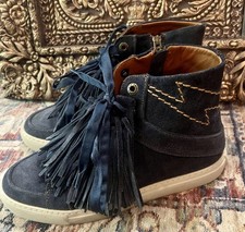 Zadig Voltaire 398 High Flash Suede Denim High Tops Sneakers Shoes Sz. 39