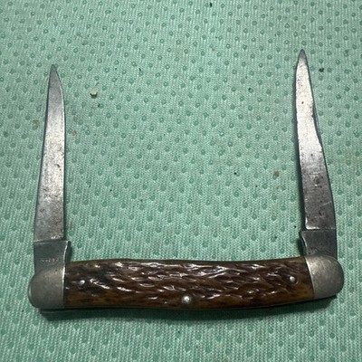VIntage Remington R4593 2 blade Muskrat brown bone handle--Parts/Repair--