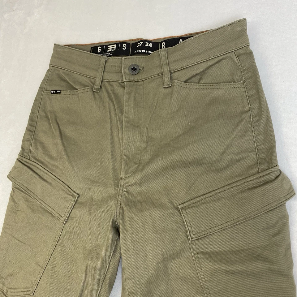 G Star Raw 27x34 Green Moto Zip Pocket Slim Mens Cargo Pants - Image 3 of 4
