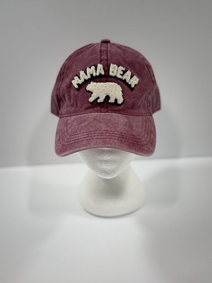 Mama Bear David & Young Hat Adjustable Baseball Cap Purple Mom Distressed