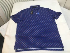 NWT $98.50 RLX Golf Ralph Lauren Mens Wicking Polo Royal Blue Floral Sz MEDIUM