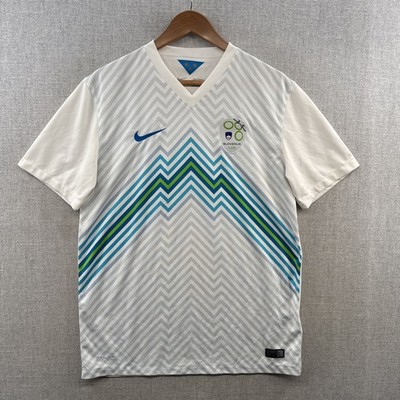 Nike Slovenia Soccer Football Jersey Mens Medium White 2014 Home Athletic Adult*