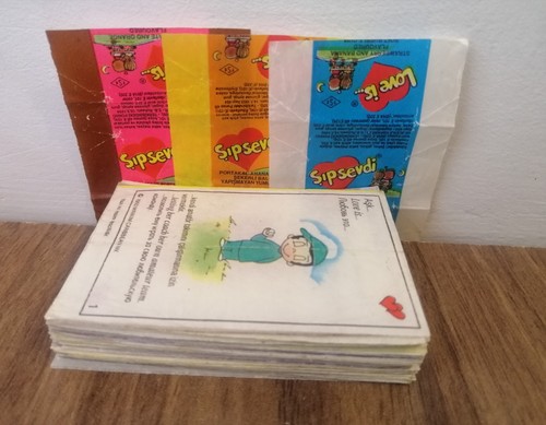 Love is... wrappers 1993, 3rd Series, numbered 1-87, complete of 87 pieces.