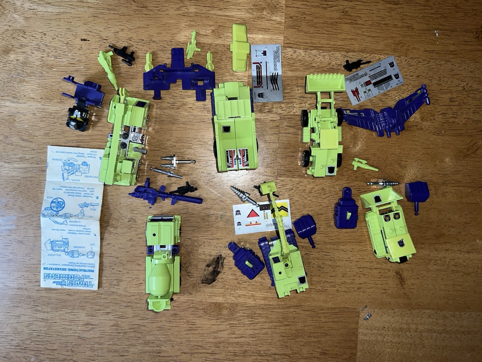 Vintage Transformers G1 Devastator 1985 few Stickers off otherwise Complete