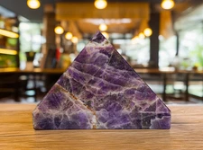 95mm Dream Amethyst Crystal Healing Metaphysical Power Chakra Stone Pyramid