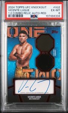 2024 TOPPS KNOCKOUT UFC 1 2 COMBO RELIC AUTO RED #VLE VICENTE LUQUE 5/25 PSA 6
