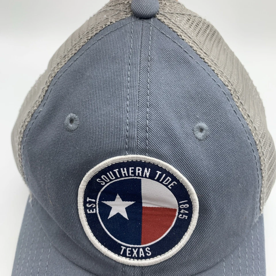 Southern Tide Texas 1845 Trucker hat baseball cap snap back gray grey - Image 4 of 4