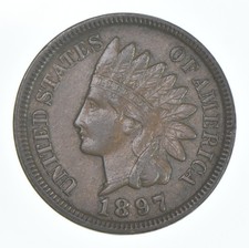 XF 1897 Indian Head Copper Cent Penny - High Grade Sample *6567