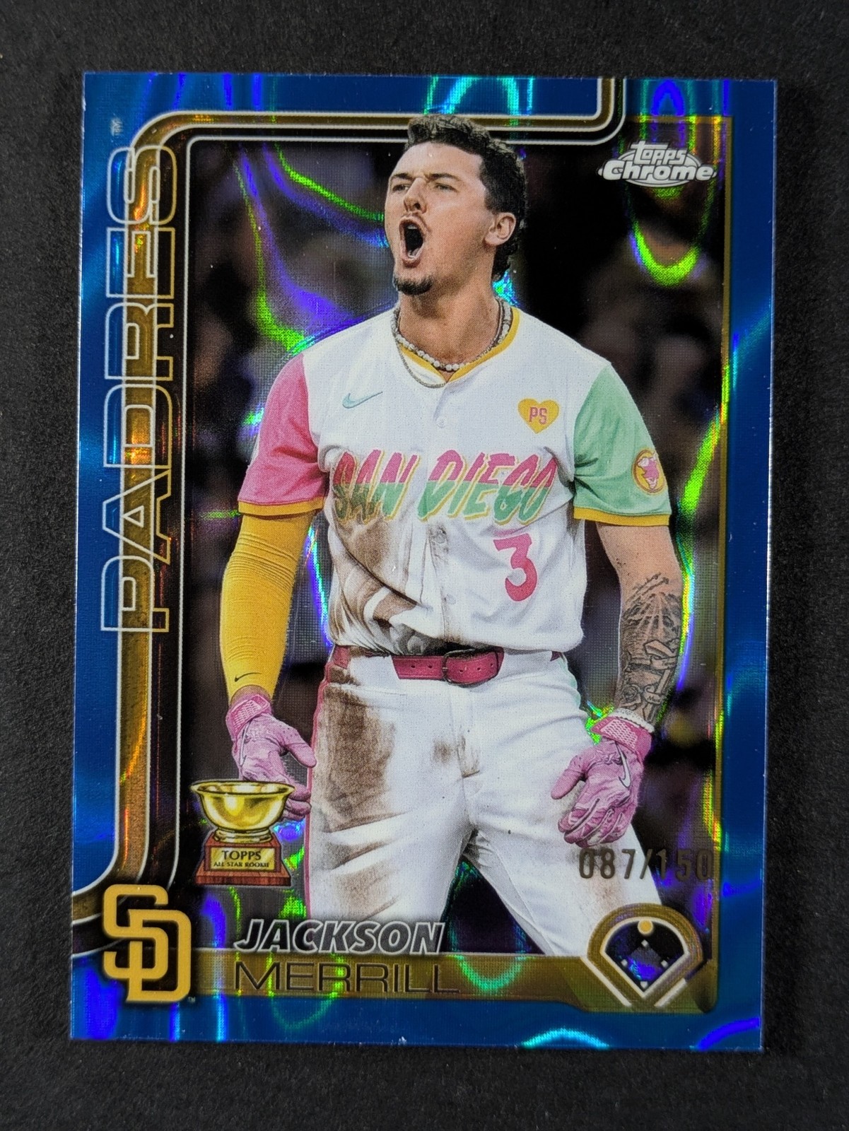 2025 Topps Chrome JACKSON MERRILL 87/150 Blue Lava Refractor #61