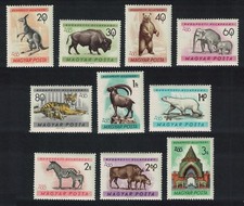 Hungary Kangaroo Tiger Elephants Zebra Bears Budapest Zoo Animals 10v 1961