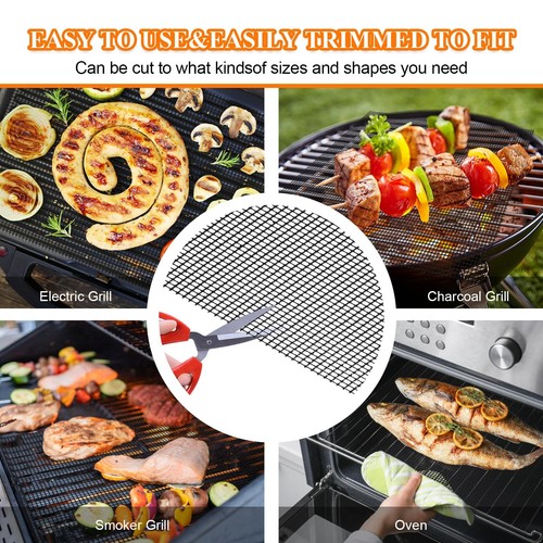 Grill Mesh Mat Set 5 Barbecue Grill Accessories Reusable Non-Stick Grill Mat ... - Picture 4 of 7