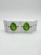 SIMPLY GUM PEPPERMINT Plastic-Free Natural Chewing Gum x 6 Packs (15 pc per Pk)