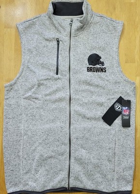 Cleveland Browns OTS Men's XL Vest Full-Zip Gray NFL New With Tags 