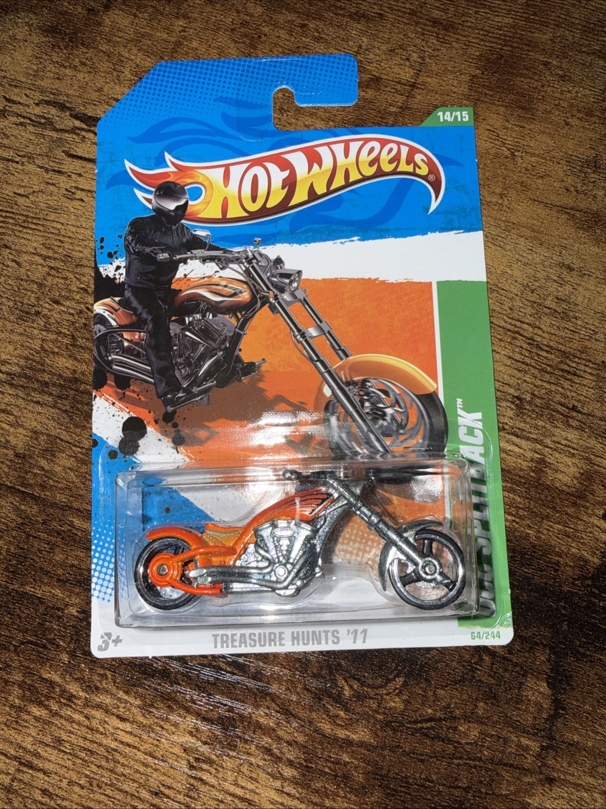 HOT WHEELS 2011 M/L #64/244 OCC Splitback Cycle Treasure Hunt 14/15 orange