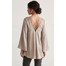 Show Me Your Mumu Joni Flow Dress Metallic Champagne Bronze Strappy Back XS