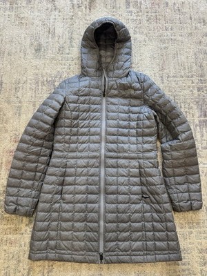 The North Face Thermoball Parka Eco Jacket Coat Womens Medium Gray Quilted Warm