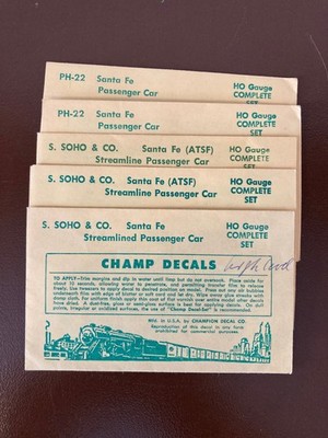 CHAMP DECALS Konvolut Wagen-Beschriftungen AT&SF Santa Fe Railway - ANSEHEN!
