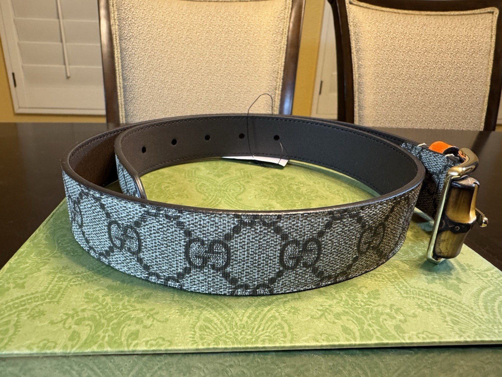 New Gucci Bamboo GG Supreme Logo Belt Size 28 / 70 cm Fits a Waist 26 - 30 thumbnail 5