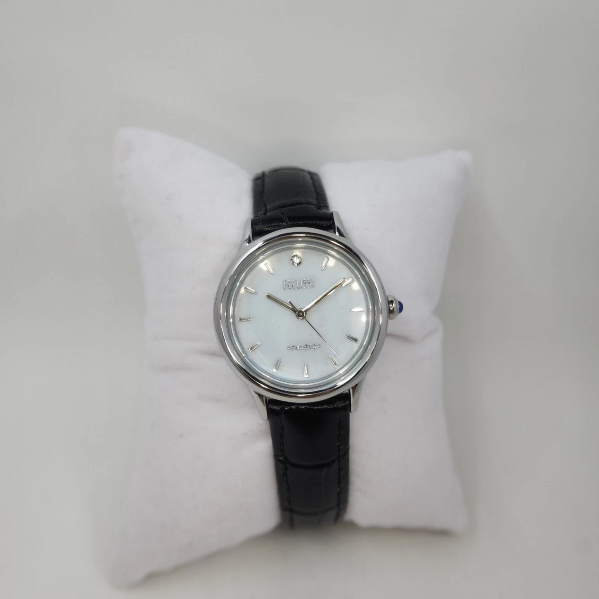 ECCLISSI Sterling Silver Art Deco Womens Watch, Black Straps, 22940 Untested Ecclissi® Sterling Silver Cable Style Bezel Women Watch  main image 2